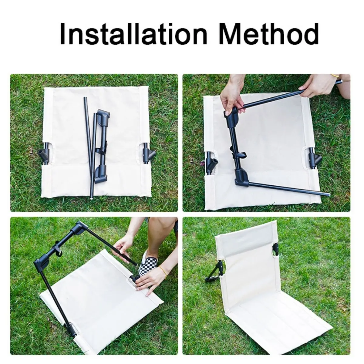 كرسي أرضي مع مسند ظهر قابل للطي كرسي تخييم كرسي الشاطئ #3