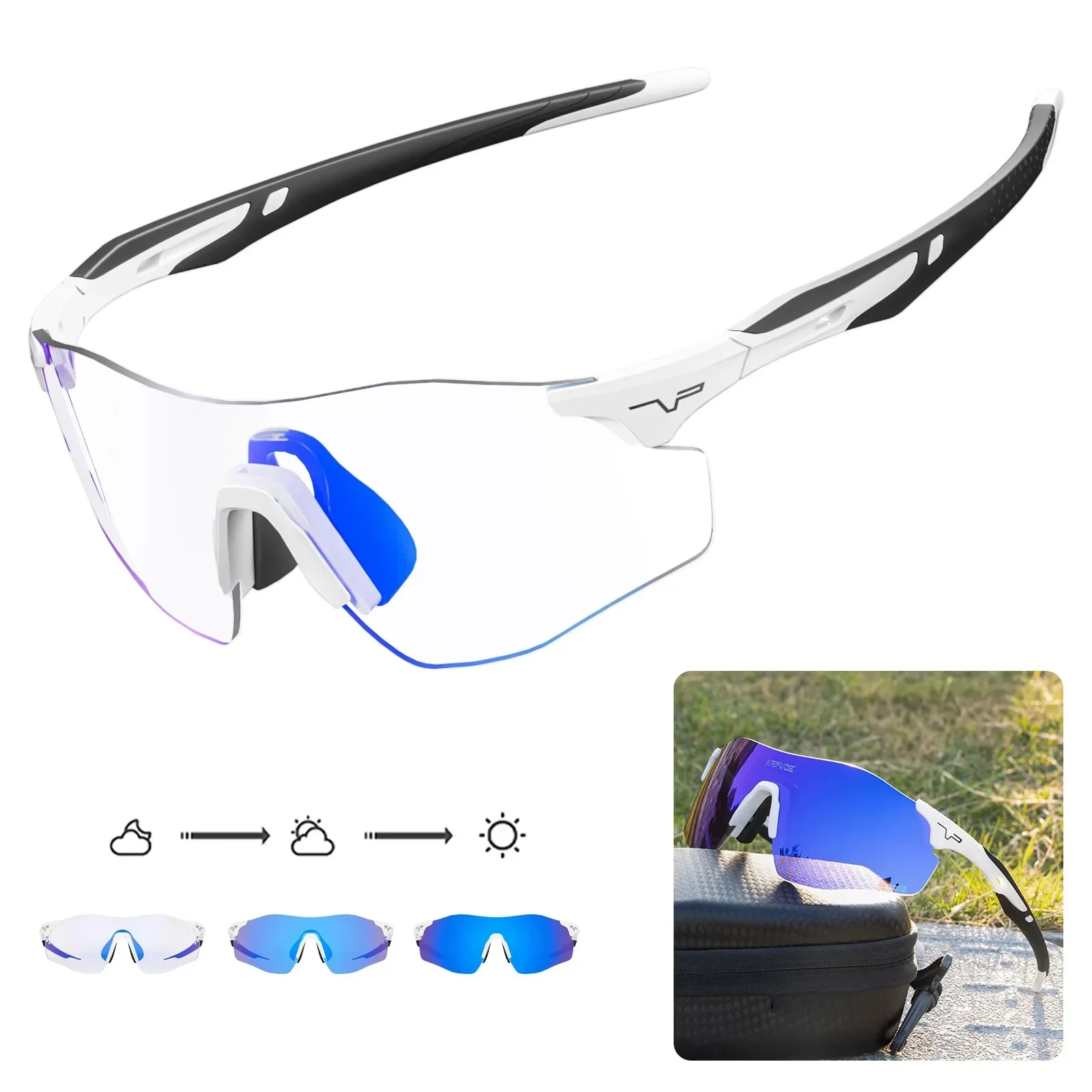 AliExpress kapvoe Kapvoe New UV400 Sports Red Photochromic Cycling Sunglasses MTB Eyewear Outdoor Bike Glasses Goggles Cycling Equipment