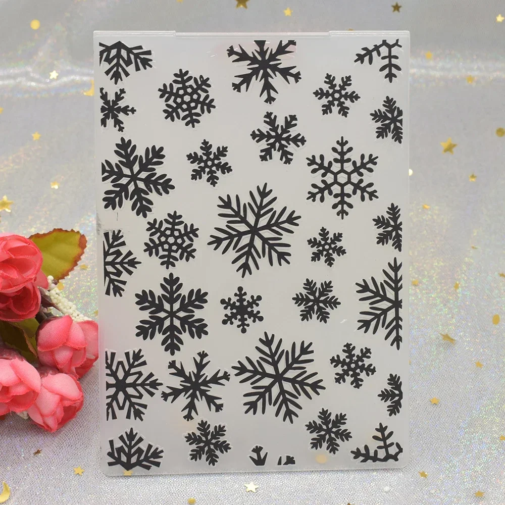 Wzór płatka śniegu 3D wytłaczane foldery dla DIY papier do scrapbookingu tworzenie kartek Craft plastikowy szablon wzornik — zdjęcie 2