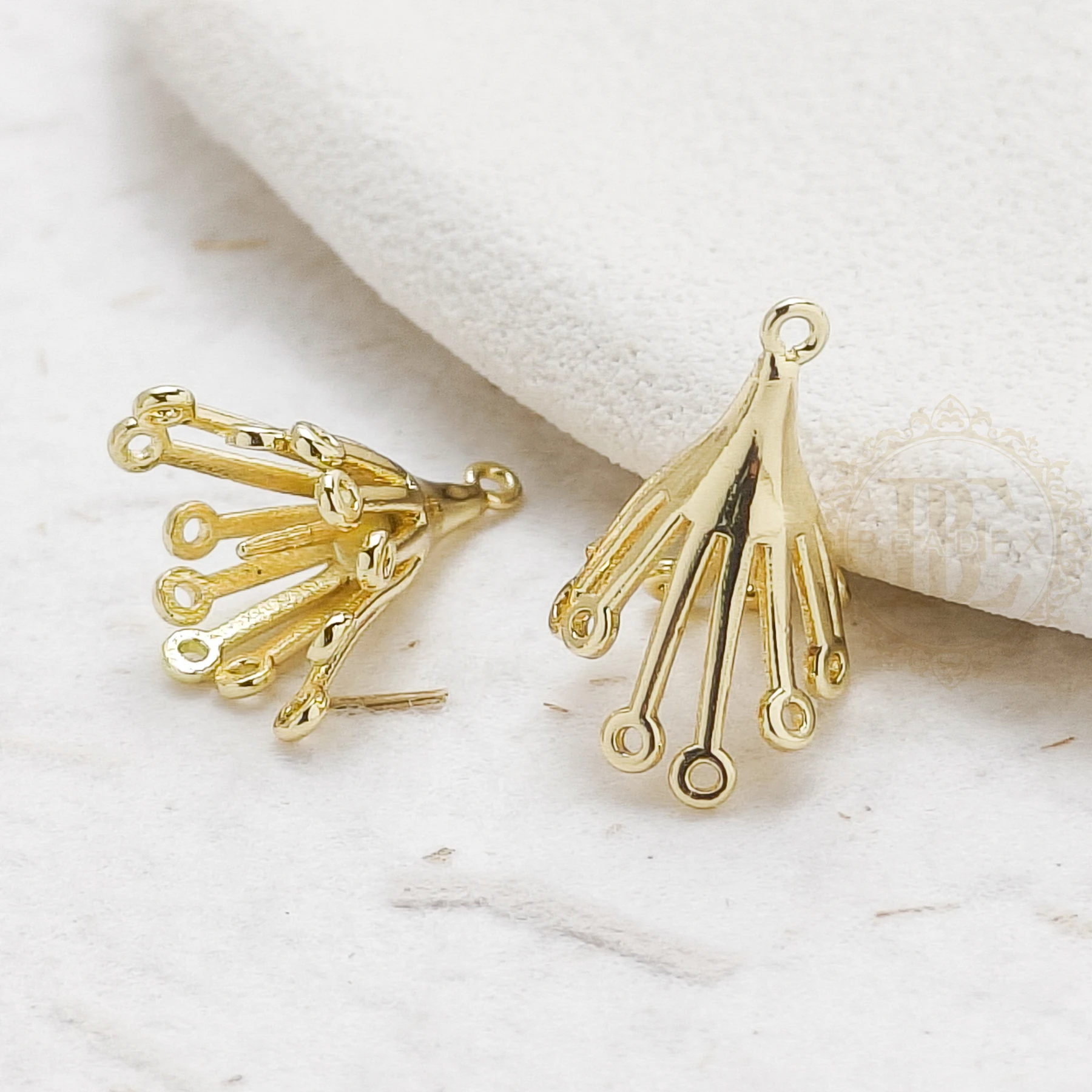 DIY Supply-One Piece Casted Brass Charm - Flower with Multi Rings 16.5x14mm (4929C-2)