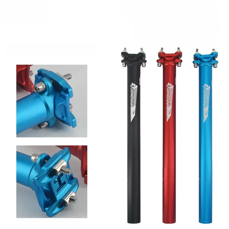 AliExpress LUNJE MTB Bike Seat Tube 27.2/30.9/31.6*400mm Road Mountain Bicycle Aluminum Alloy Extended Double Nail Bicycle Seatpost Bike Parts