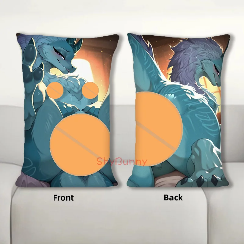 Dakimakura أنيمي سيسو التنين وسادة للجسم غطاء وسادة أريكة مزدوجة الجانب طباعة رمي كيس وسادة 40X60cm