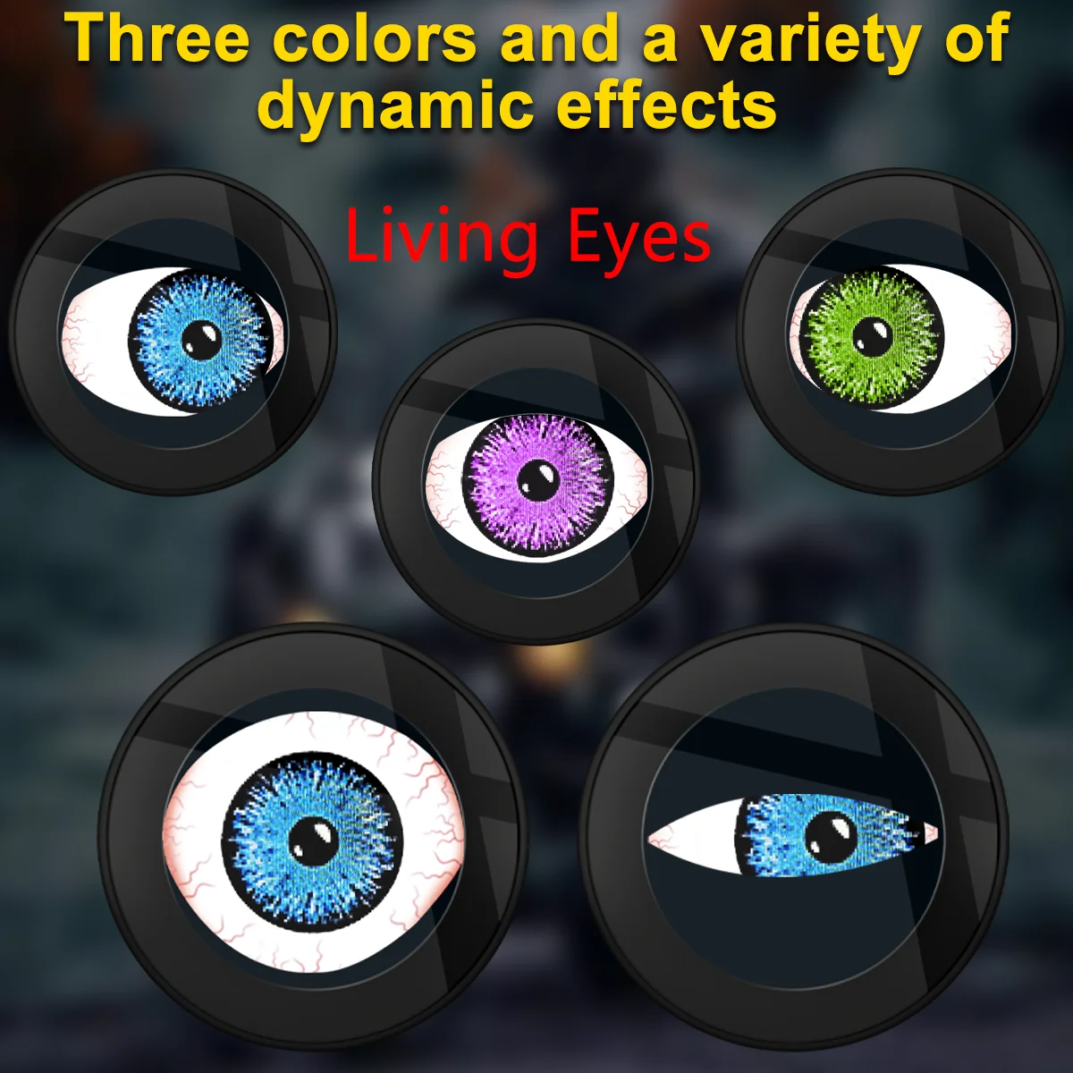 Motorcycle Decorative lights 3D Dynamic Devil Eye LED Light  Retrofit Kits Assembly  OLED Screen DC5-24V (1PC/2PCS)
