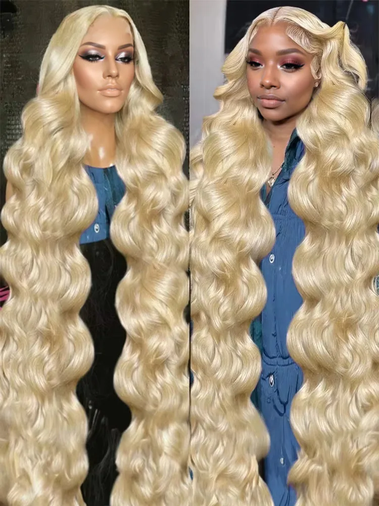 

Body Wave 613 Honey Blonde 13x6 HD Lace Frontal Human Hair Wigs 30 32 Inch Natural Remy Water Wave Lace Front Wig For Women 180%