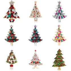 Exquisite Christmas Tree Brooches For Women Fashion Colorful Rhinestone Brooch Pins Jewelry Lady Clothes Accessories Xmas Gift