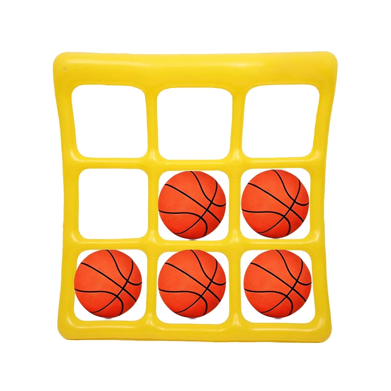 

Inflatable Tic Tac Toe & Basketball Set, Summer Water Entertainment Toy for Pool Beach Family Party Outdoor Games
