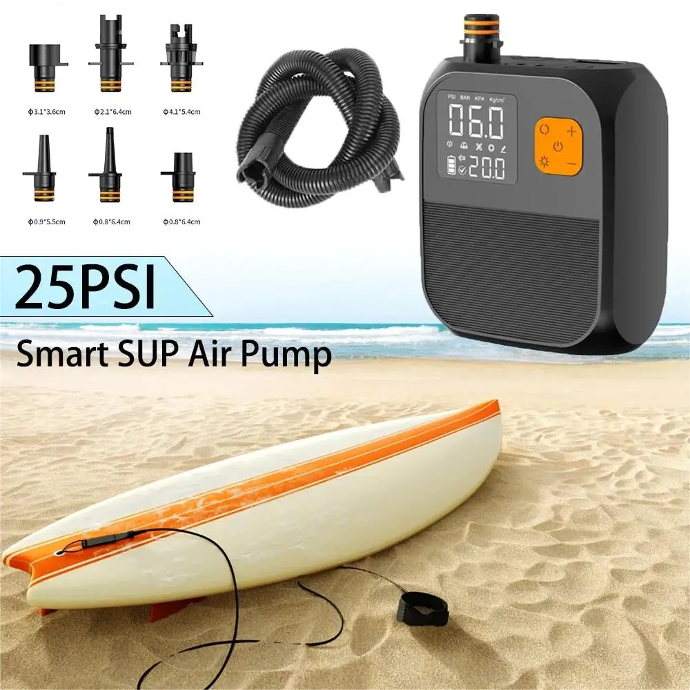 Wireless Air Pump 8000mAh Touch Screen 20PSI SUP Pump Two-stage Tire Inflator for Kayaking Wind Sailing Portable Electric Device