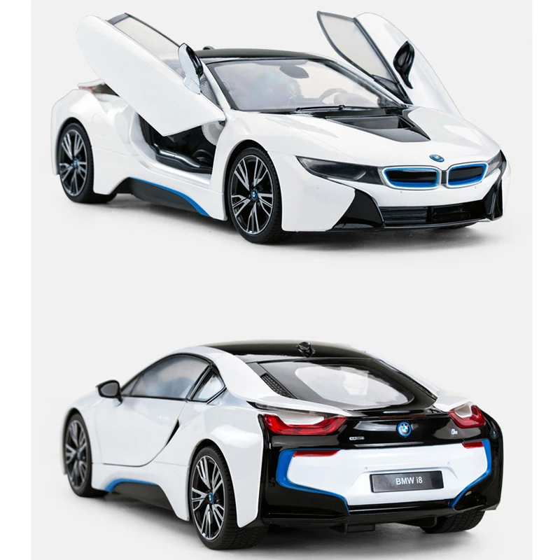 BMW i8 RC Car 1:14 Scale Remote Control Toy Radio Controlled Car Model Auto Open Doors Machine Gift for Kids Adults Rastar