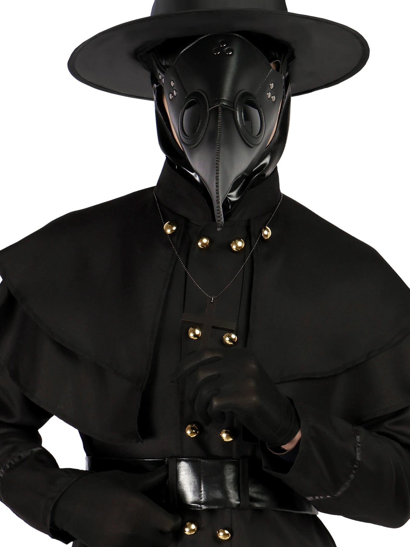 Plague Doctor Cosplay Costume Halloween Adult Medieval Bird Beak Doctor Outfit Gothic Cosplay Full Set