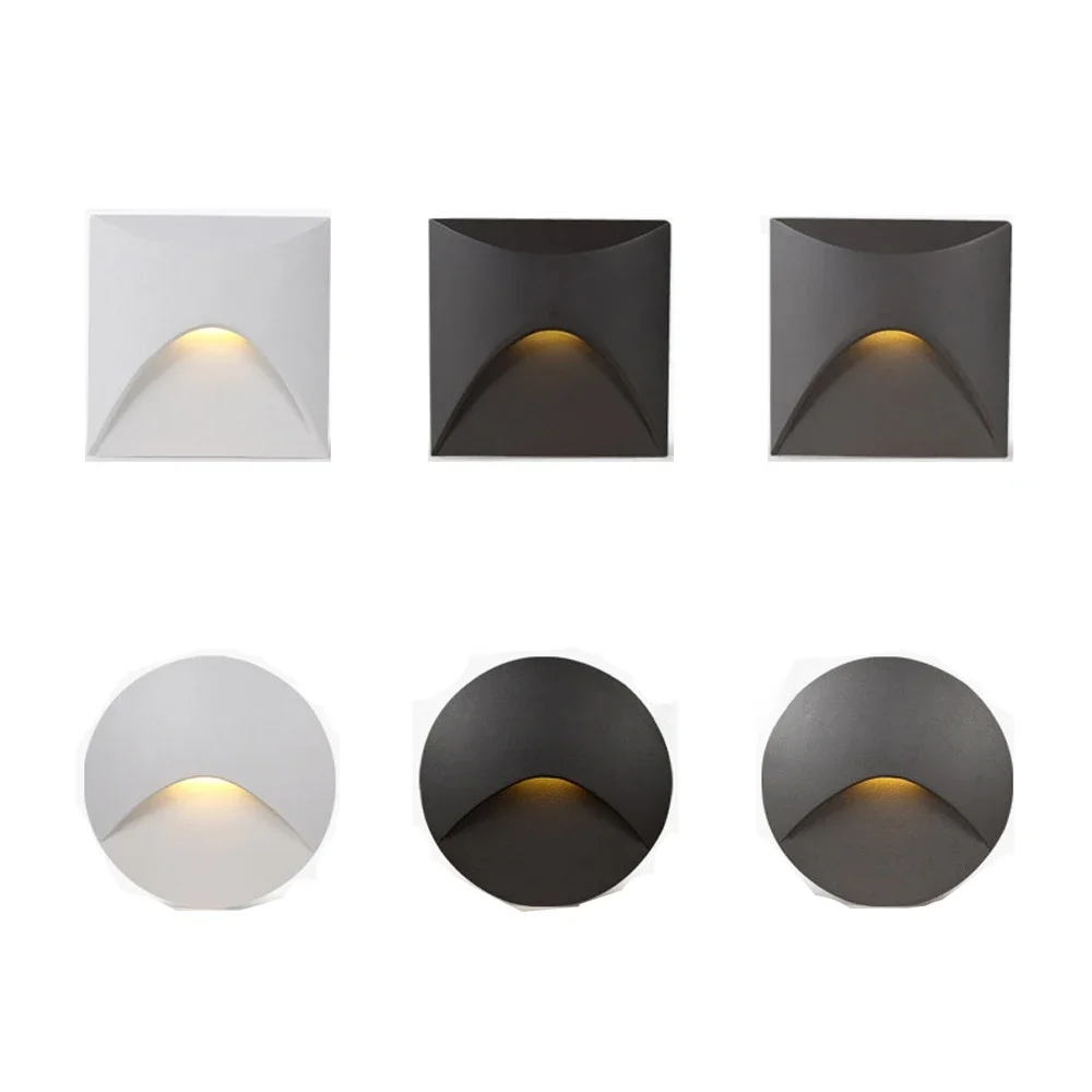 Außenbeleuchtung, Wandleuchte, wasserdicht, IP65, 3 W, LED, eingebettet, Stufe und Treppe, Balkon, Veranda, Gang, Hof, Außennachtlicht