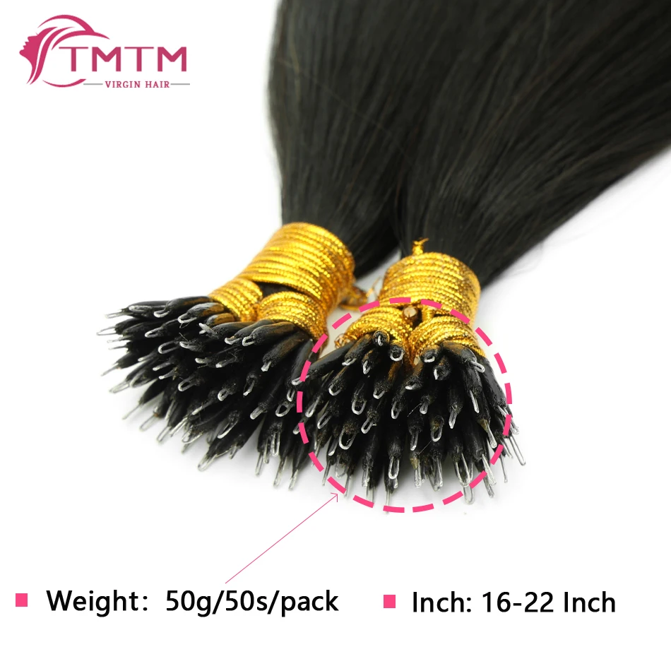 مستقيم حلقة نانو وصلات شعر 50 السواحل أسود طبيعي 100% الأوروبي ريمي الشعر البشري قبل المستعبدين عصا تلميح الشعر 12-26 بوصة