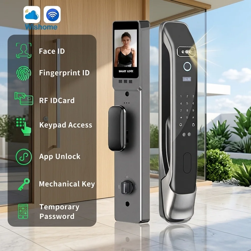 WisHome 3D Face Recognition Smart Lock 6068 Mortise Camera R