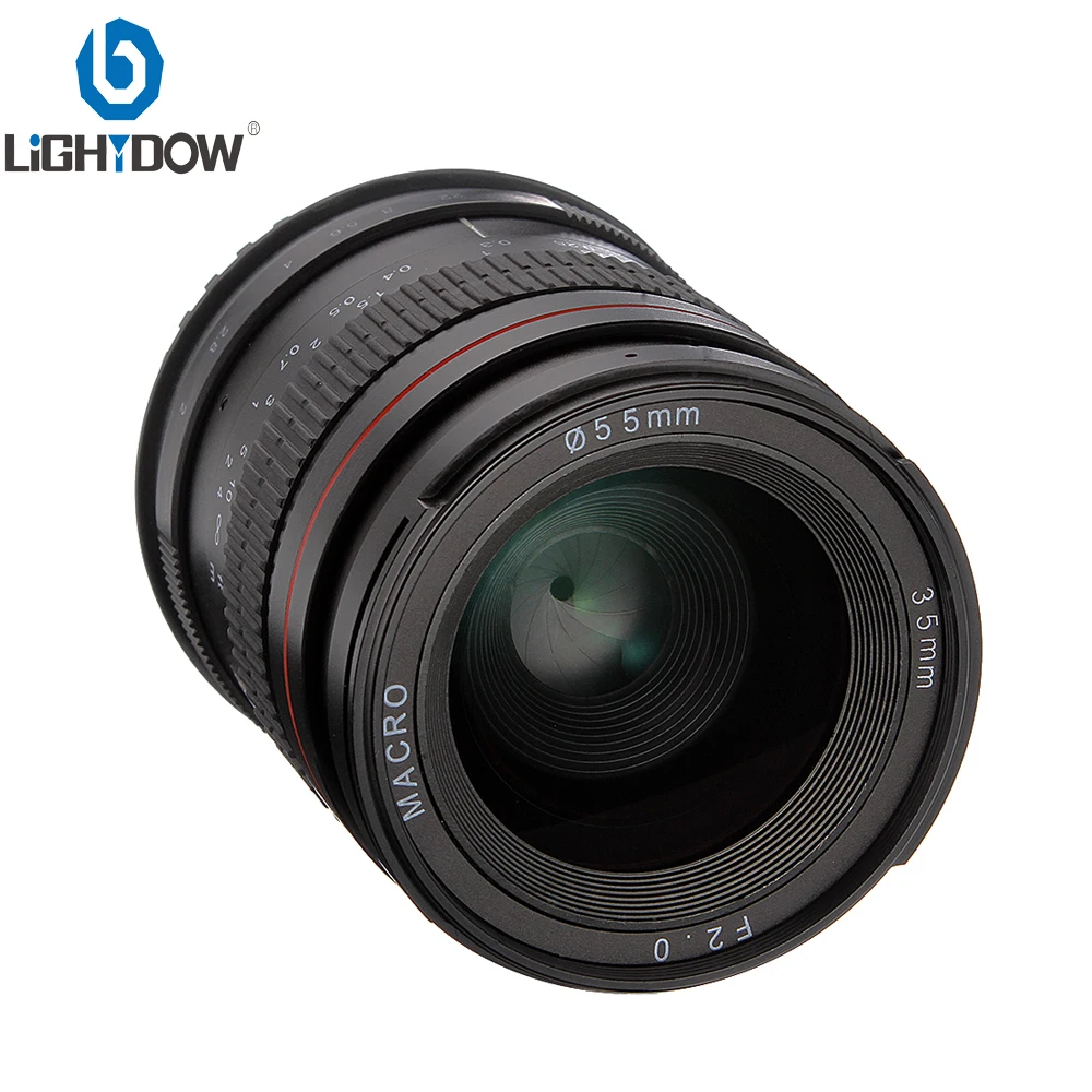 Lightdow ręczne ustawianie ostrości 35mm F2.0 stała gęstość wiązki obiektyw obiektyw do Nikon pełnoklatkowy D850 D7300 D7100 D750 D610 D3400 D5200 D90 obiektyw makro