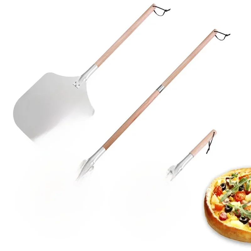 Pelle à Pizza en Métal Antiarina avec Manche en Bois, Lève-Gâteau, Transfert pour Zones, Cuisson Faite, 12/14 Pouces, Jx