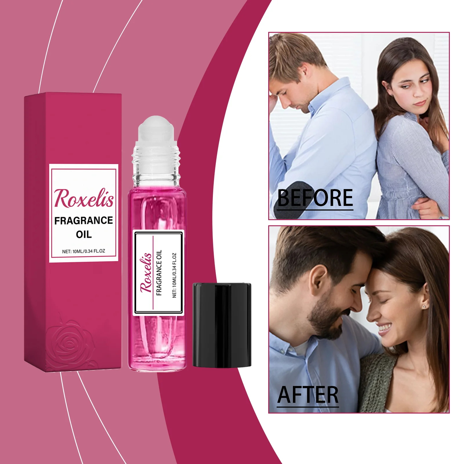 Roxelis Women Ball Rose Scented Roll-On Perfume Rose Flavor Wrist Neck Smear Fragrance Portable Fresh Small Fragrance Perfume