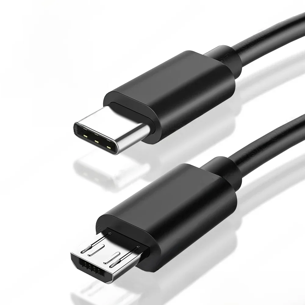 Câble Micro USB de Type C vers Micro, adaptateur USB rapide de Type C pour Samsung Huawei Xiaomi OnePlus MacBook Pro OTG, câble Micro USB pour téléphone portable