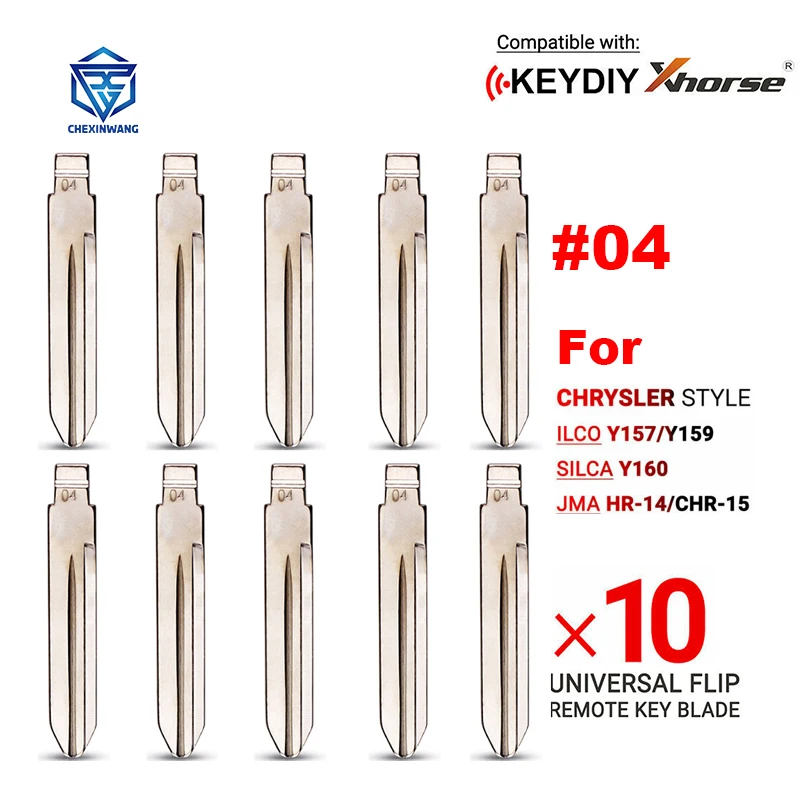 

10pcs/lot #04 CY24 Replacement Metal Blank Uncut Flip KD Blade For Chrysler 300C Jeep Dodge Auto Car CY24 Key Blade