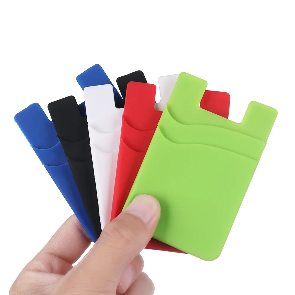 Porte-cartes en silicone pour téléphone portable, porte-cartes arrière, portefeuille élastique, adhésif, carte d'identité liquide, doux, offre spéciale
