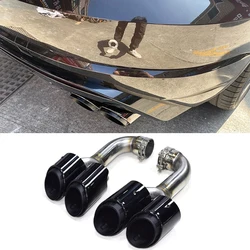 Car Accessories Quad Exhaust Pipe For Volkswagen Touareg 2012-2017 Black Stainless Steel Muffler Tip Car Exhaust Pipe Nozzle