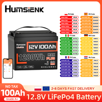 Humsienk LiFePO4 Battery 12V 100Ah With 100A BMS 15000 Cycles For RV/ Vans/ Camping/ Fishing/ Off Grid /Boat / Solar System