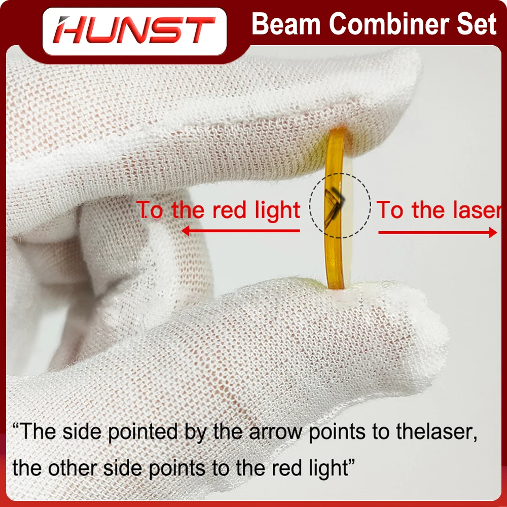 Hunst Beam Combiner Set, Laser Beam Combiner, Mirror Mount, ponteiro vermelho para gravação a laser de CO2, máquina de corte, 25mm