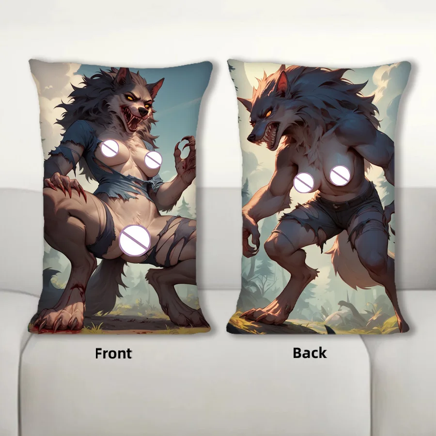 

Dakimakura Anime Werewolf Girls Sofa Cushion Body Pillow Cover Double Side Print Bedding Throw Pillow Case