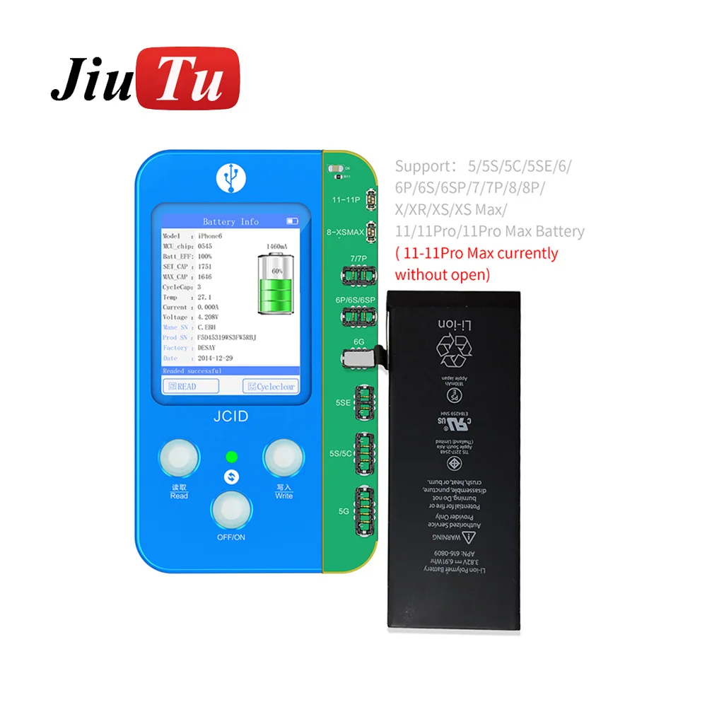 JC V1S Programmer baterai sidik jari, Shock sentuh warna asli fotosensitif untuk iPhone XSMAX 11 12 Series