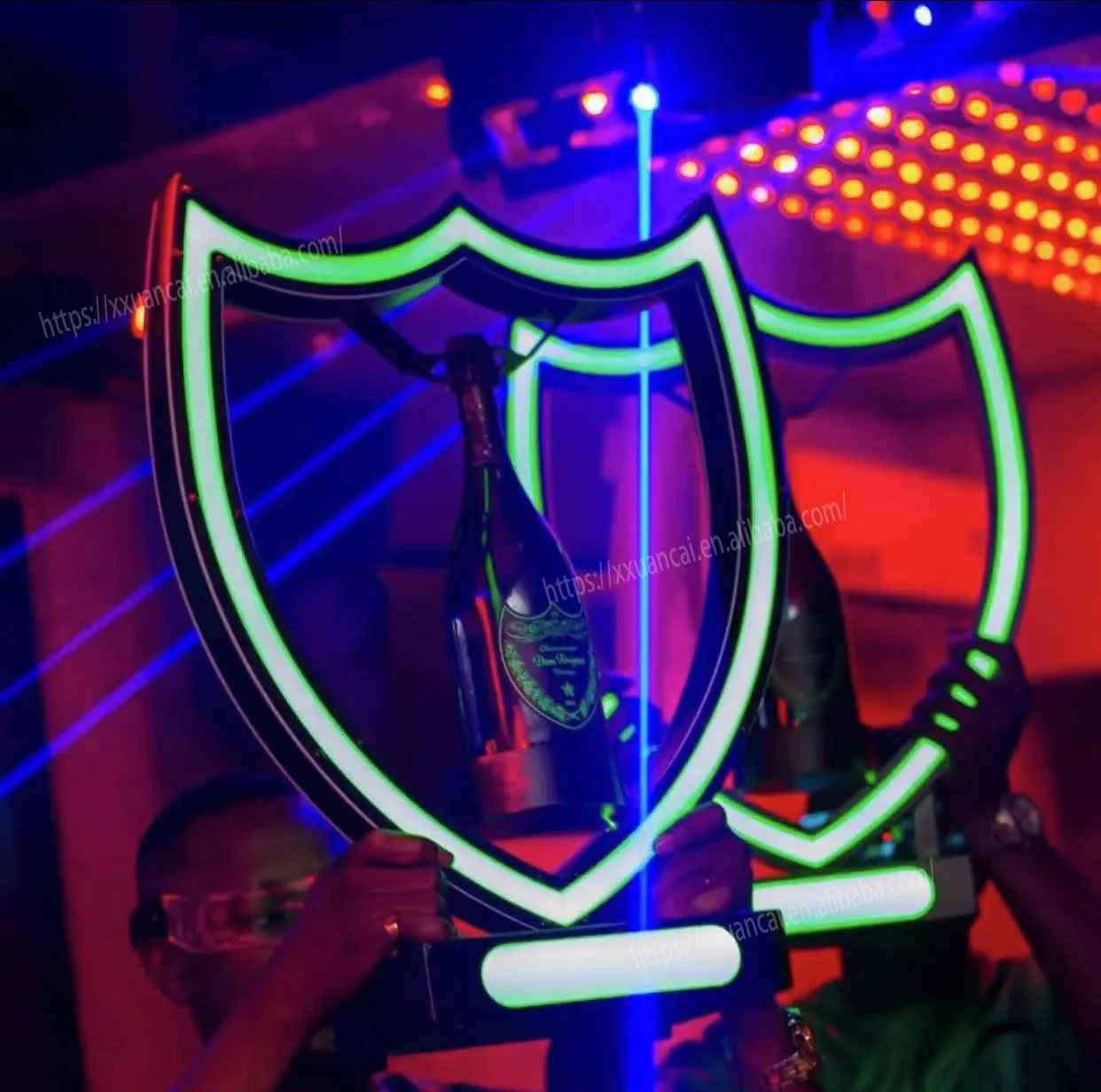 METAL DOM P LED CHAMPAGNE BOTTLE GLORIFIER BOTTLE PRESENTER