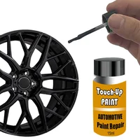 Pintura de retoque de rueda automotriz (con cepillo), pluma de reparación de arañazos de llanta negra plateada, accesorios para el cuidado de la pintura