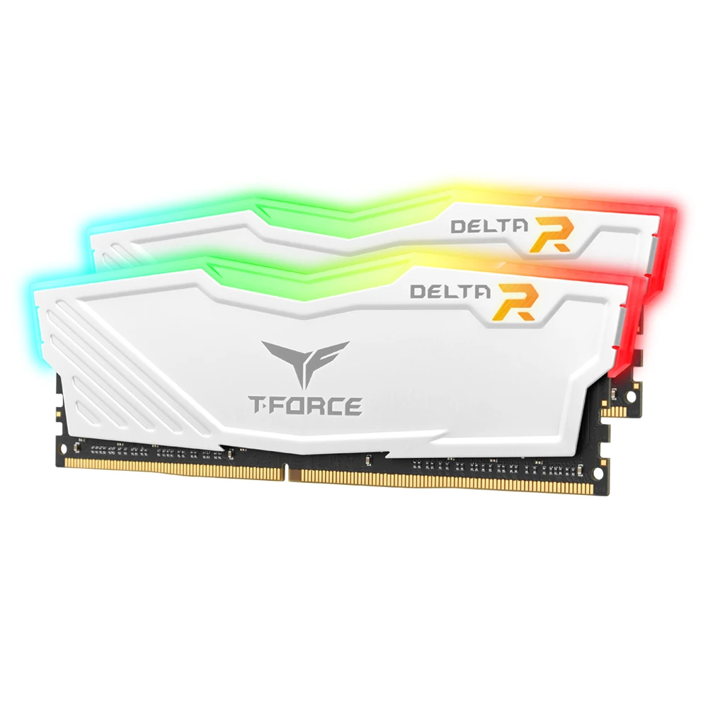 TEAMGROUP T-Force 16GB (8GB x 2) DDR4 28800Mhz (3600) CL18 Delta RGB Package White Package Desktop Tuning Ram Memory