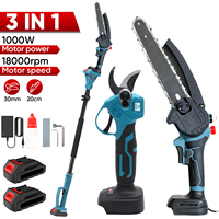 3 IN 1 Brushless Telescoping Pole Electric Chainsaw 3500W High Branch Scissor Gardening Power Tool For 21V 18V Battery