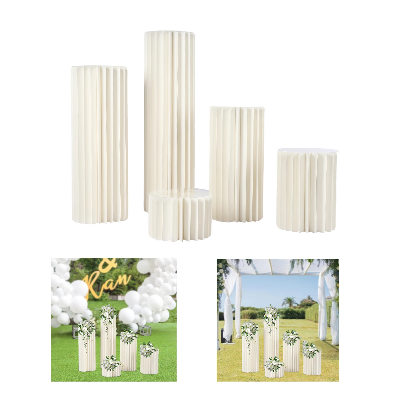 5 pezzi centrotavola per matrimonio in PVC set di vasi in cartone vaso di fiori fiori cilindro centrotavola supporto per decorazioni per tavoli da festa