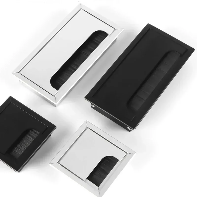 Couvercle de trou de ligne de Table en alliage d'aluminium, sortie de bureau, couvercle de décoration de fil de trou de bureau, boîte de filetage rectangulaire, quincaillerie de meubles