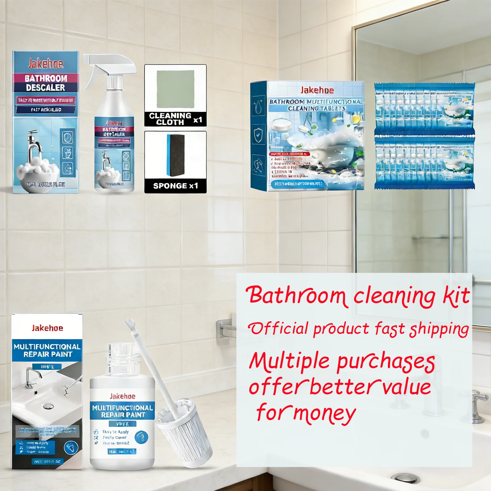 

Набор для очистки ванной комнаты: средство для удаления накипи, ремонтная краска, пенный очиститель, средство для удаления стойких пятен для ванны, унитаза, керамической плитки, очиститель для ванной комнаты