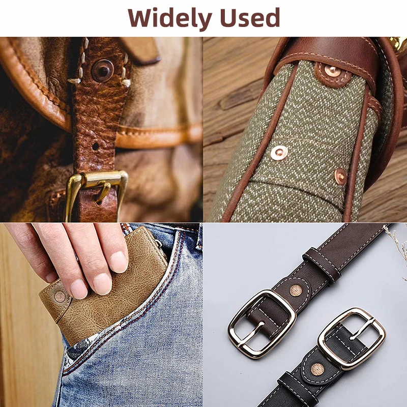 WUTA High Quality Leather Copper Rivets and Burrs,Solid Brass Rivets Studs Permanent Tack Fasteners Craft,Belts,Halters,Bridles