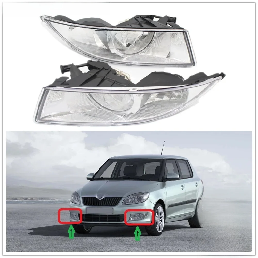 1Para samochodowych świateł przeciwmgielnych do Skody Fabia MK2 5J 2011 2012 2013 2014 2015 Stylizacja samochodu Przednie światło przeciwmgielne Światło przeciwmgielne bez żarówek — zdjęcie 2