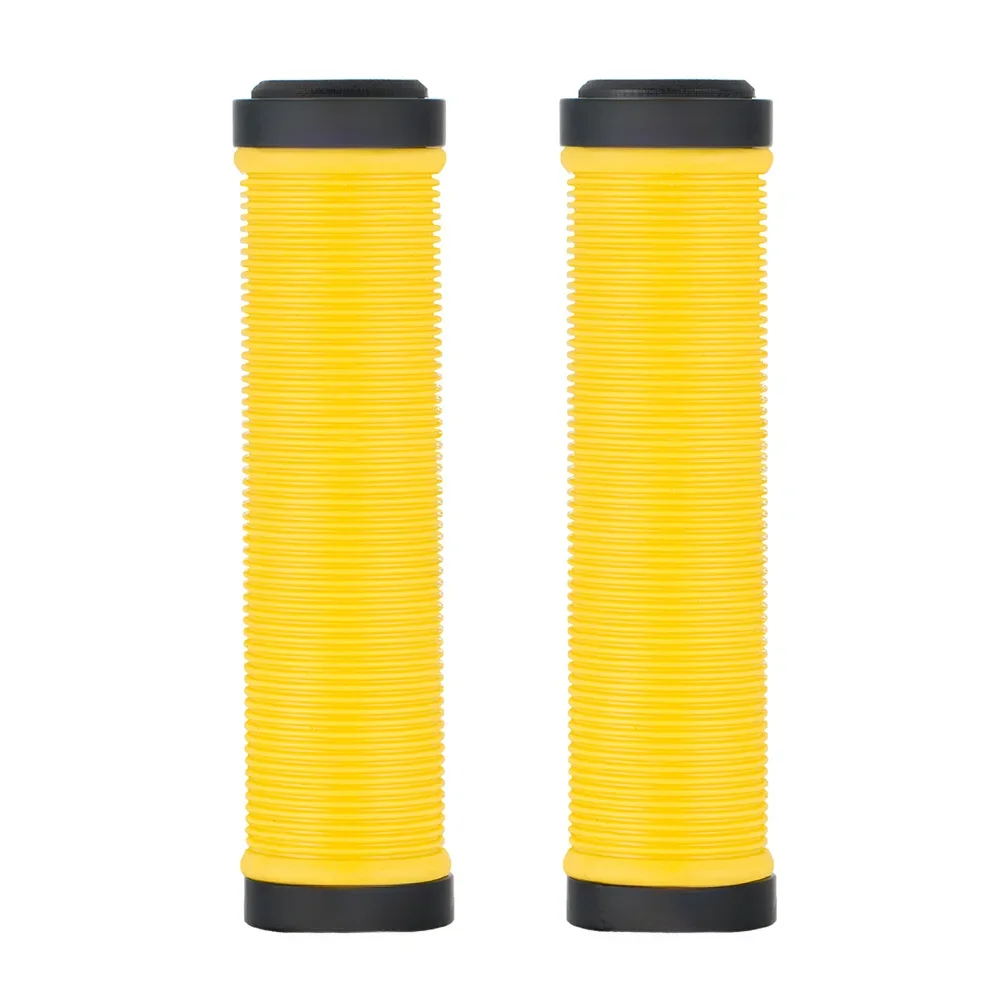 AliExpress SUNTNUR 128mm Aluminum Lock-On Rubber Bike Grips For MTB / BMX – Multi-Directional O-Rib (Yellow Red Black Blue Green)