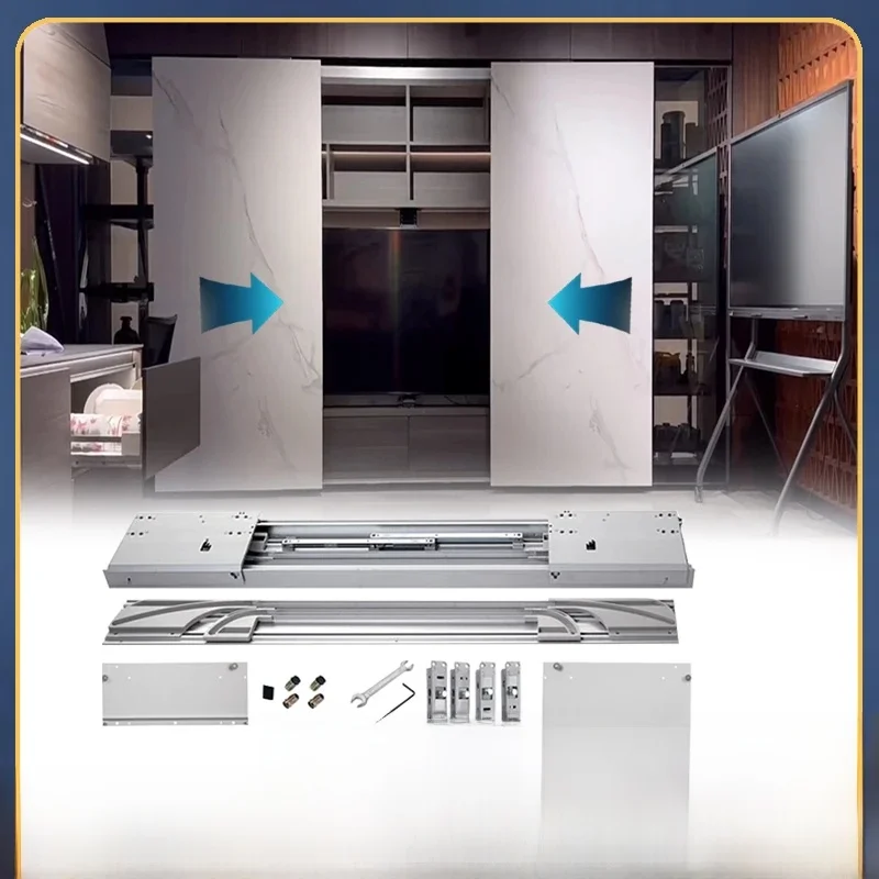 SSOUIM Kast Schuifdeur Track Onzichtbare Garderobe Schuifdeur Vouwdeur Nieuwe Busdeur Schuifrail Hardware - afbeelding 2