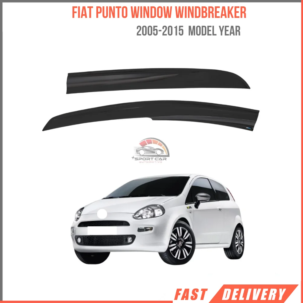 FOR FIAT PUNTO 2005-2015 glass spoiler 4 piece car rain protection Sport Style accessory-Free Shipping