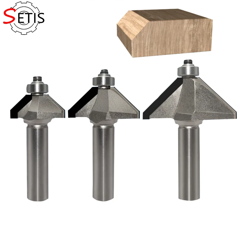 

PCD 45-Degree Bevel Cutter Solid Wood Chamfering and Trimming Router Bit Woodworking Tool