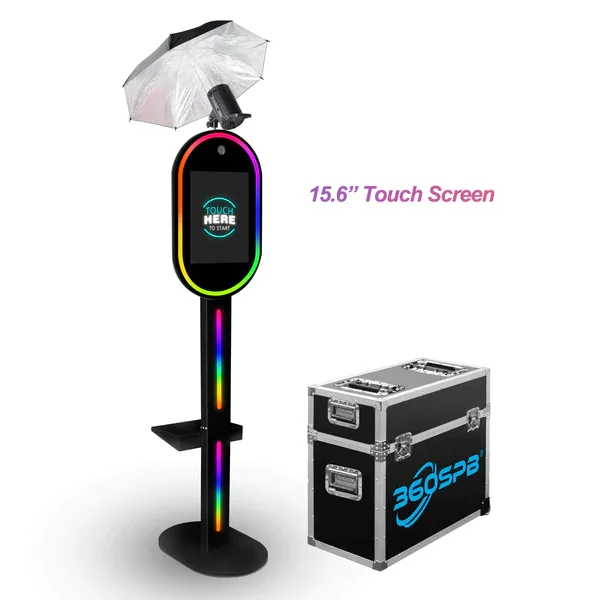 M10 Mirror Photo Booth 15.6" Touch Screen And Built-In Camera With Fill Light & Reflective & Soft Light Umbrellas | 360SPB®