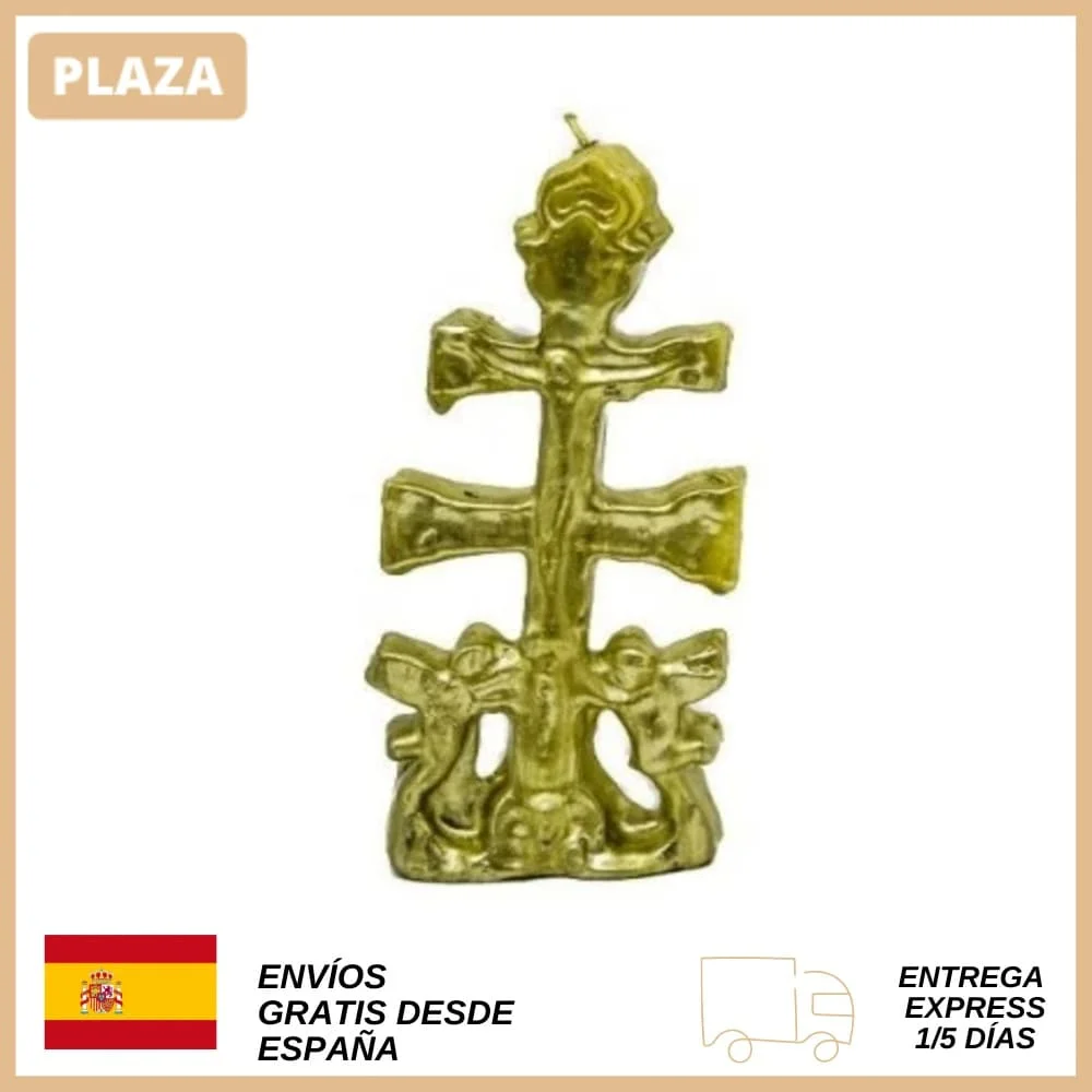 Gold candle shaped cross Caravaca