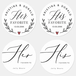 His and Her Favorite Personalized Stickers ,1.5~3inch Stickers Wedding Candy Party Favors,His Her Favor Label