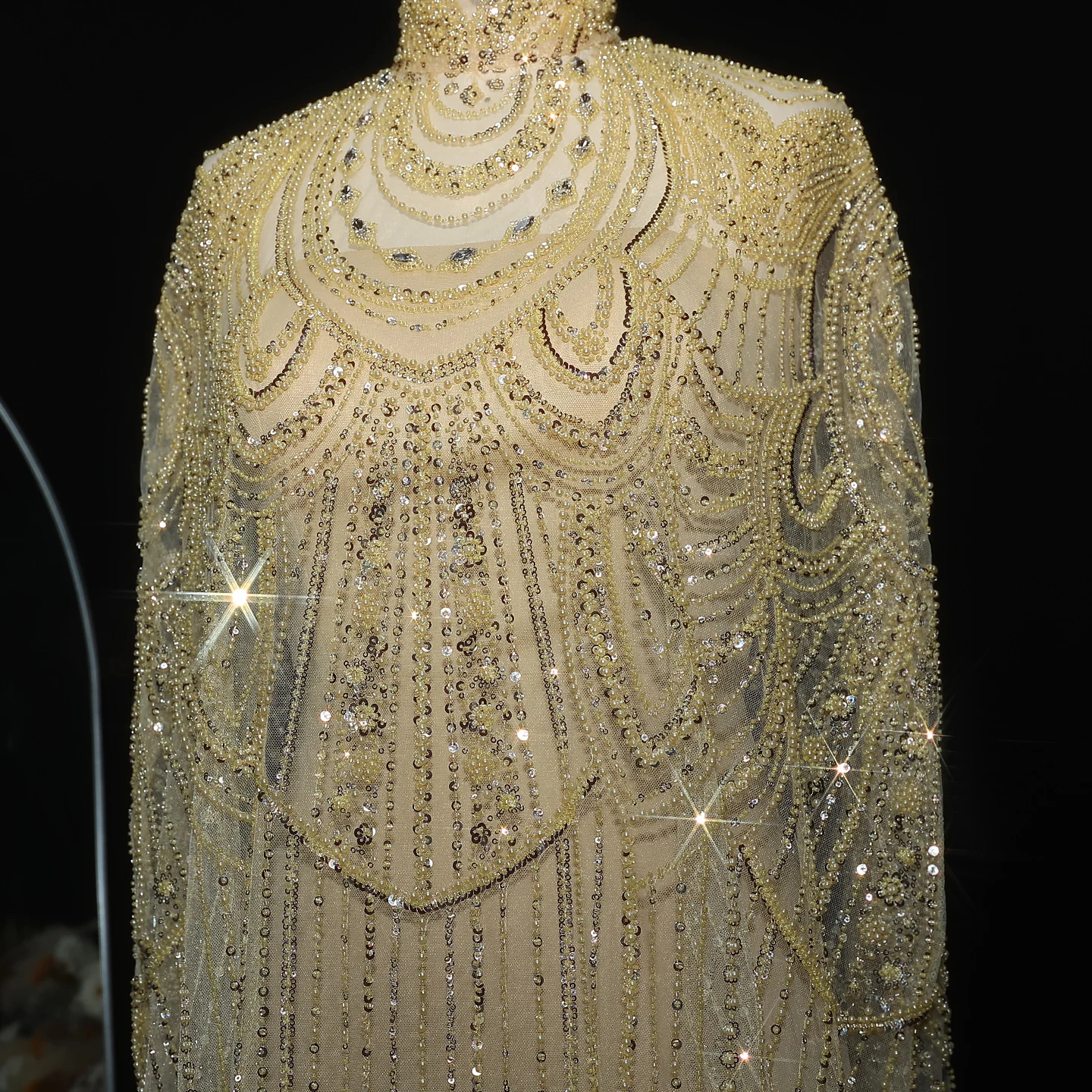 Sharon Said Luxuriöses Perlenbesetztes Dubai Nude Abendkleid für Arabische Frauen Hochzeit Eleganter Kaftan Formelle Partykleider SS780 Maßanfertigung – Detail 29