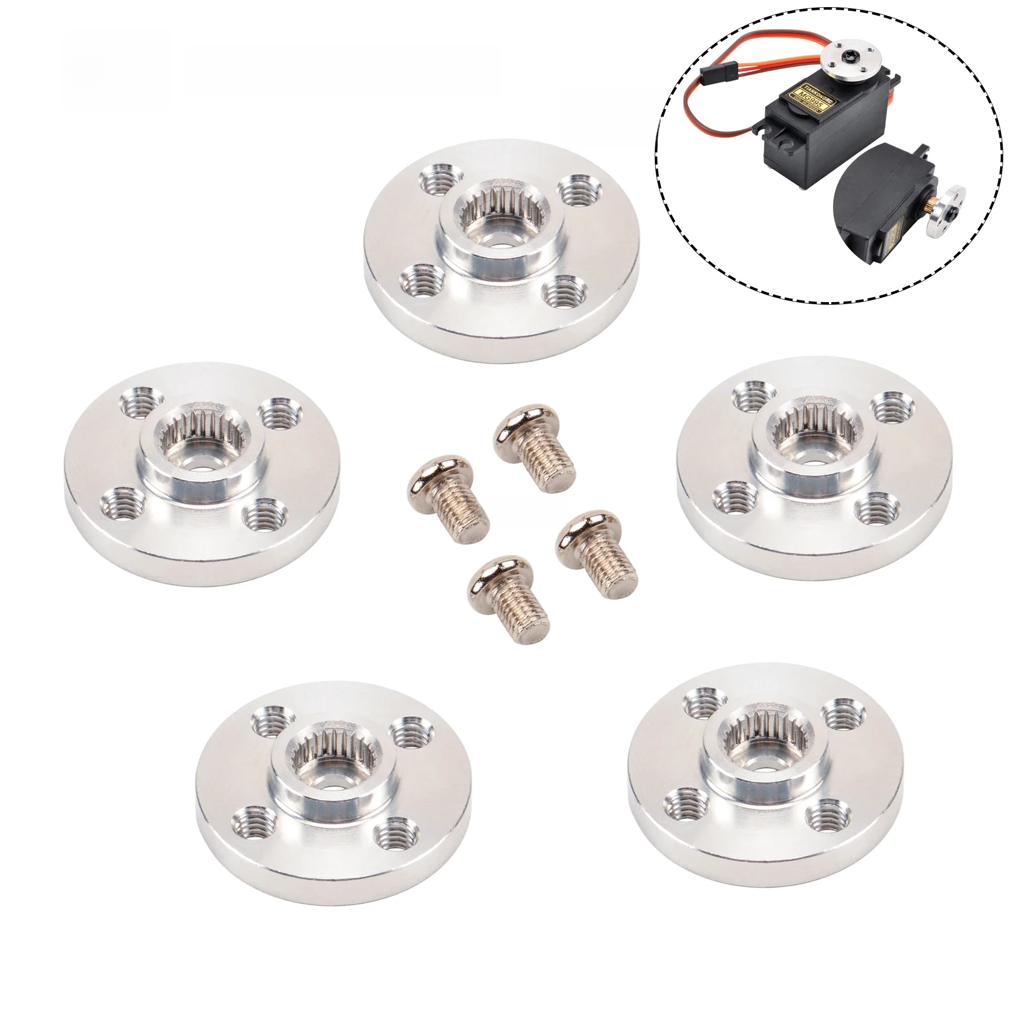 5 pièces/10 pièces LOT aluminium métal 25T bras Servo type rond disque cornes Matal pour MG995 MG996R MG945 MG995 MG946 Rc Servos ACE Robot