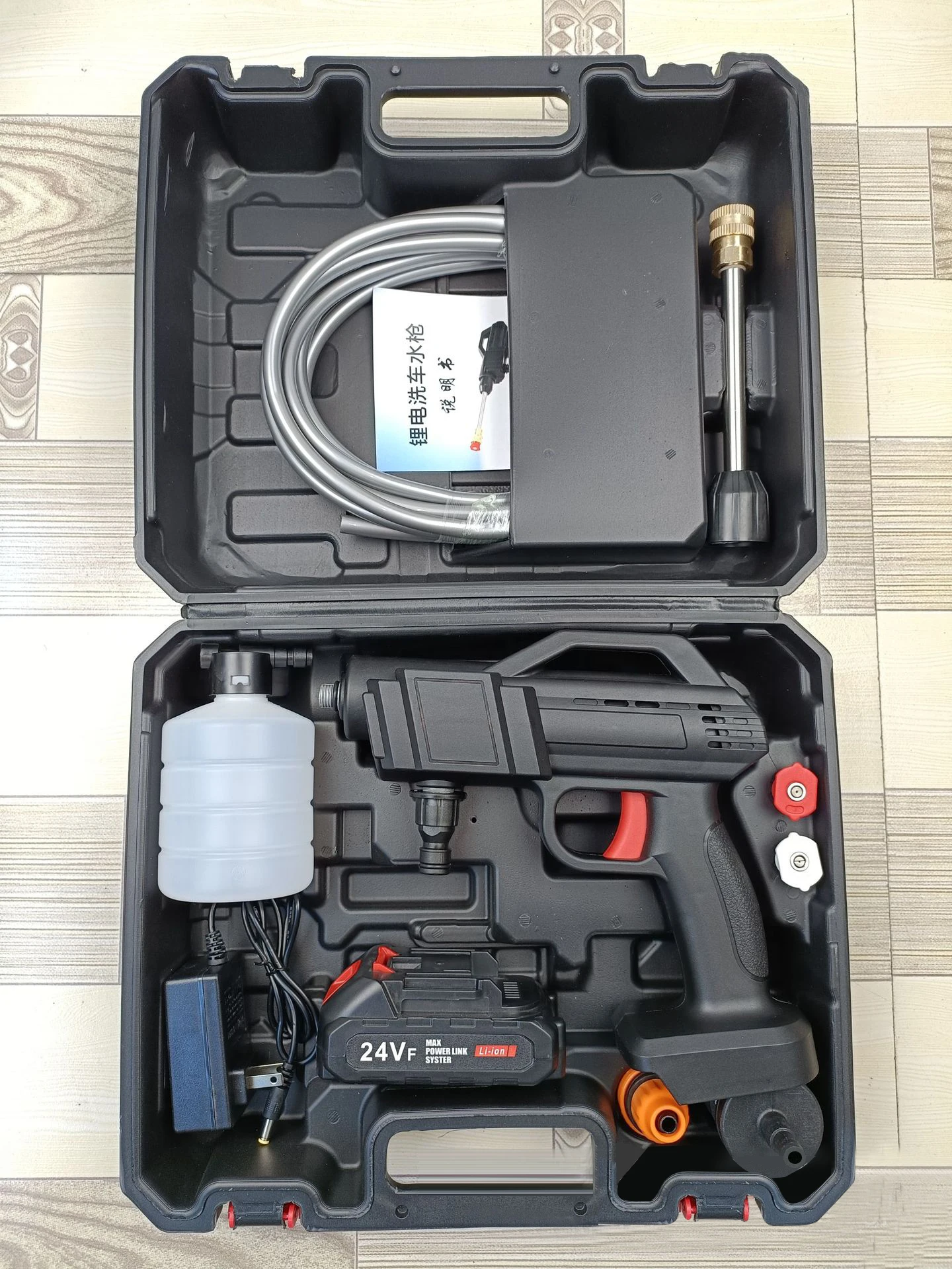 Kabellose Autowaschpistole Tragbare Wiederaufladbare Hochdruck-Wasserpistole für den Hausgebrauch Geeignet für 21V-Batterien – Detail 2
