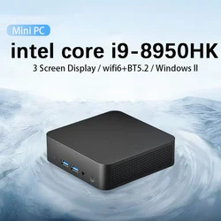 Mini PC Windows 11 Intel Core i9 8950HK 16GB DDR4 512GB 1TB SSD PC UHD Pocket PC grafiki 4K HD Mini komputer do gier pulpitu