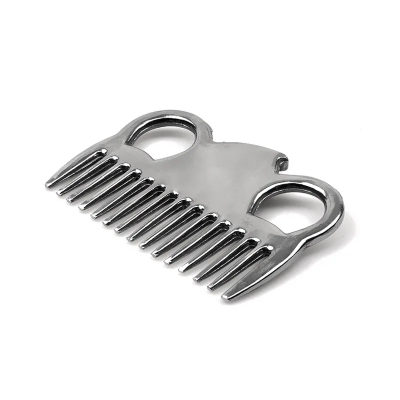 Aluminum horse head comb Metal Pet Grooming Brush with Polished Finish Durable Equestrian Mane Tail Detangler Tool for Horses