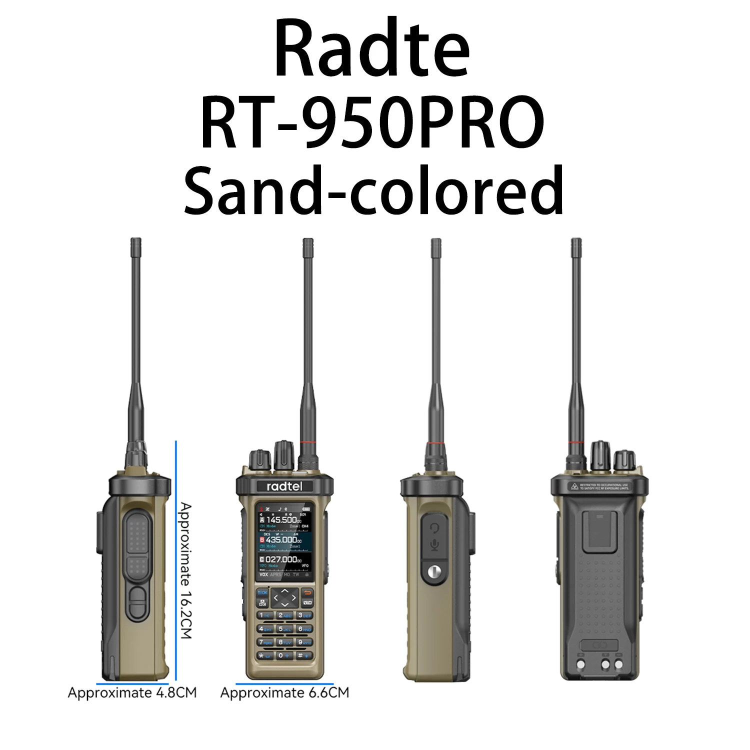 Radtel RT-950 Pro Brown + Programming Cable GPS APRS Walkie Talkie  AM/FM/CB Receiver with 10W Bluetooth Programming Ham Radio
