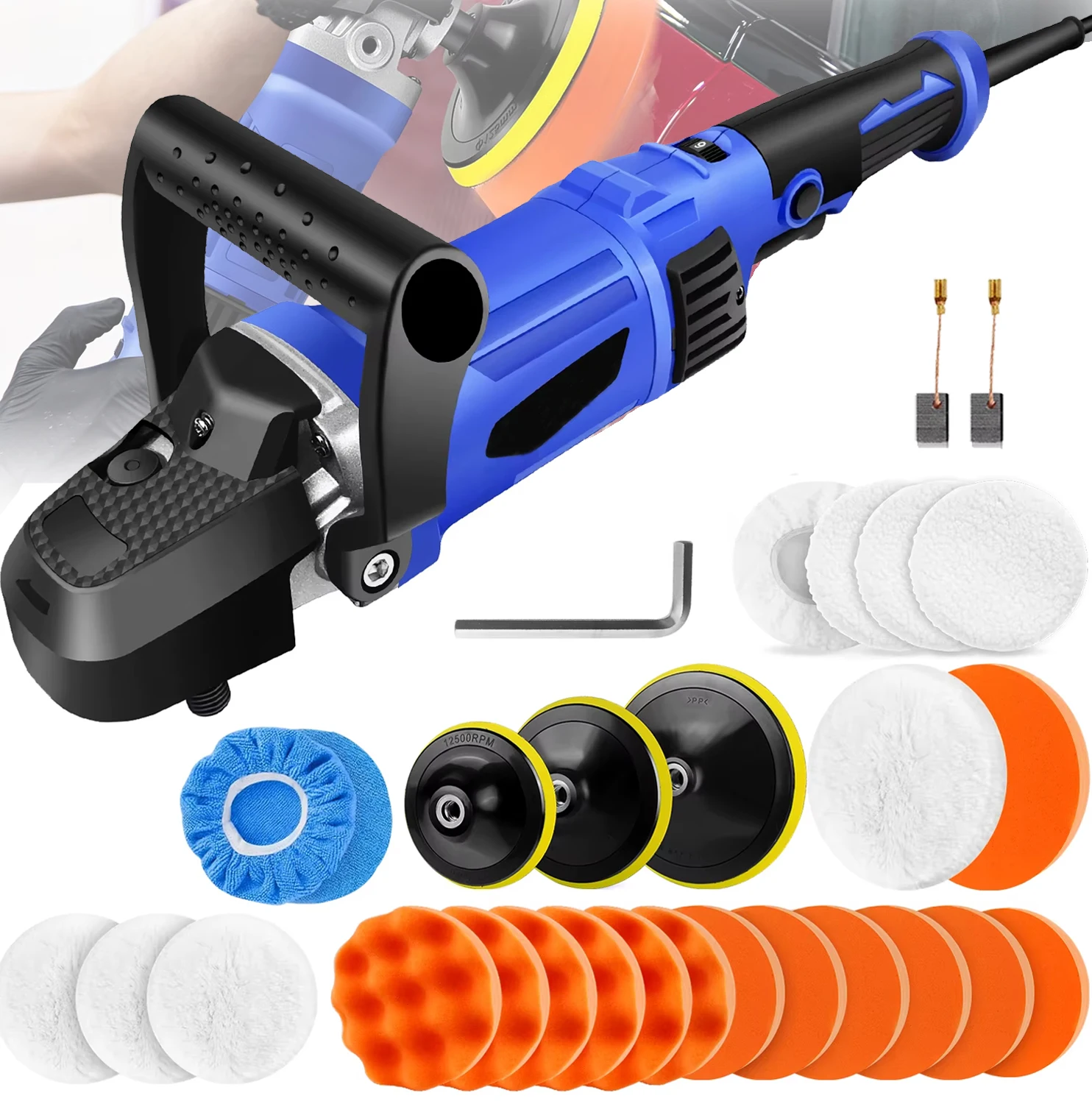 OWJHE 6000W 240V Lucidatrice automobilistica Velocità regolabile Lucidatrice elettrica per auto Ceretta Strumento per lucidare mobili per automobili
